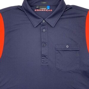 J.Lindeberg Polo Shirt Mens XL Navy Blue Dolph Slim TX Jersey Colorblock Golf